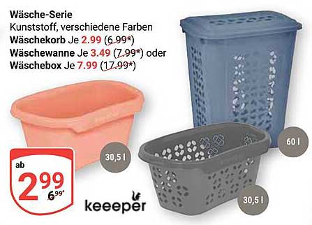 Wäsche-Serie Kunststoff, verschiedene Farben