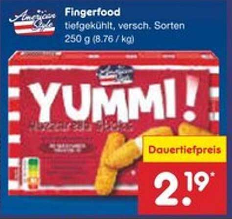 YUMMI! Fingerfood tiefgekühlt, verschied. Sorten 250 g
