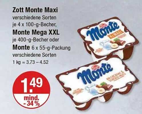 Zott Monte Maxi - Der perfekte Genuss für Groß und Klein