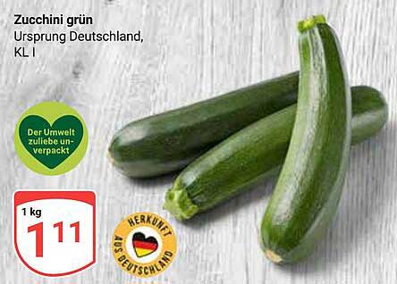 Zucchini grün, Ursprung Deutschland, KL I