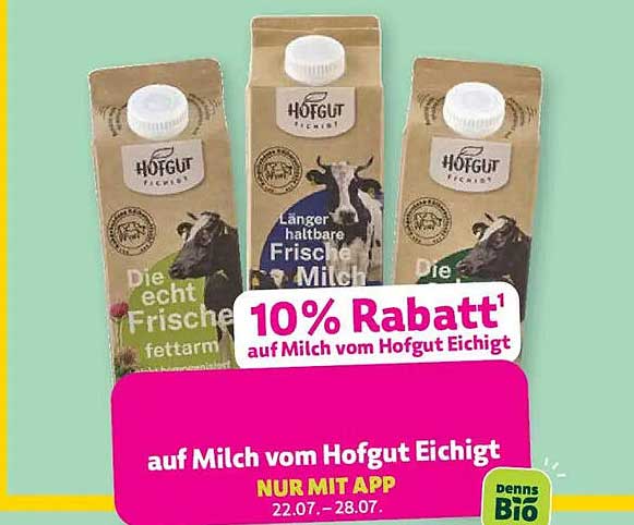 10% Rabatt¹ auf Milch vom Hofgut Eichigt