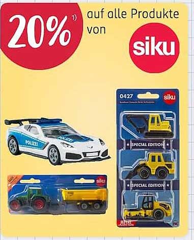 20% auf alle Produkte von siku