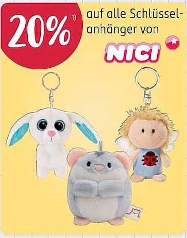 20% auf alle Schlüsselanhänger von NICI