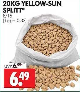 20KG YELLOW-SUN SPLITT* 8/16 (1kg = 0,32)
