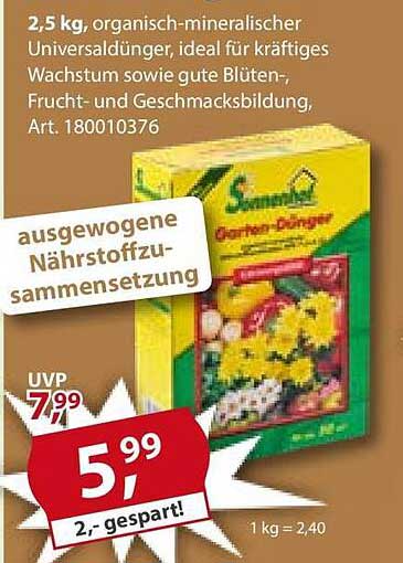 2,5 kg, organisch-mineralischer Universaldünger, ideal für kräftiges Wachstum sowie gute Blüten-, Frucht- und Geschmacksbildung, Art. 180010376