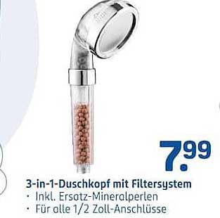 3-in-1-Duschkopf mit Filtersystem