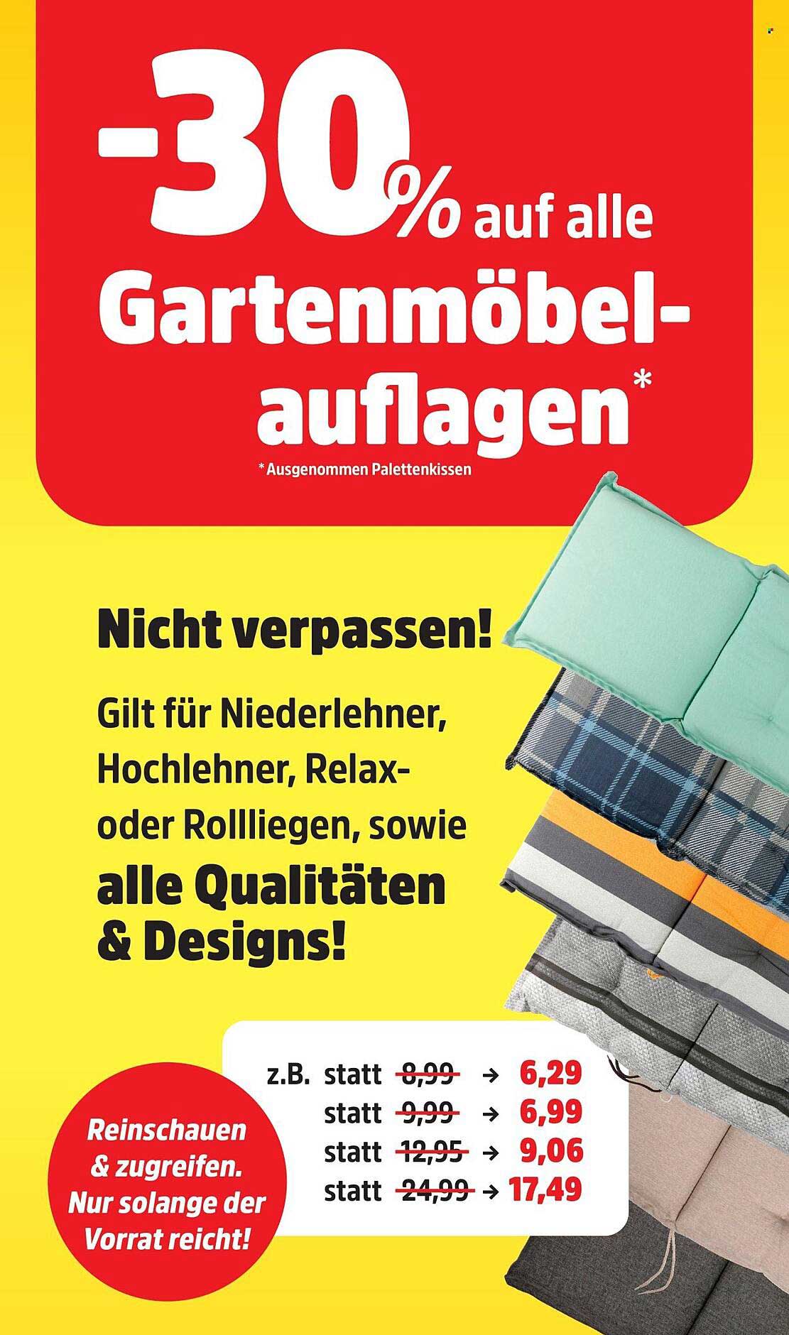 -30% auf alle Gartenmöbel-auflagen*