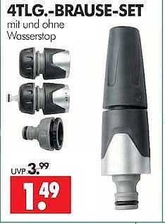 4TLG.-BRAUSE-SET mit und ohne Wasserstop