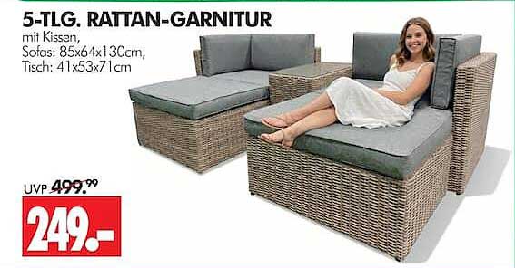 5-TLG. RATTAN-GARNITUR