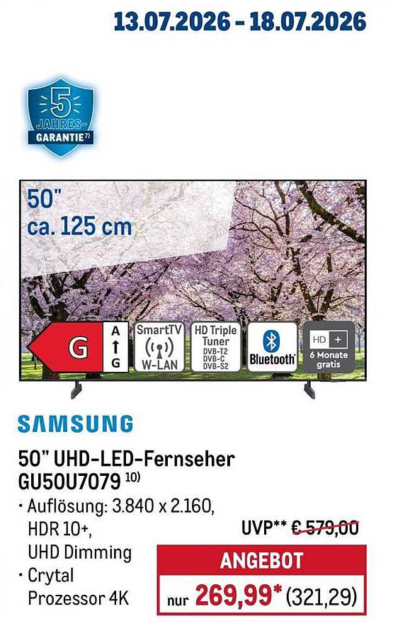 50" UHD-LED-Fernseher GU50U7079