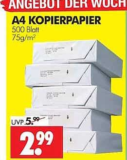 A4 KOPIERPAPIER 500 Blatt 75g/m²