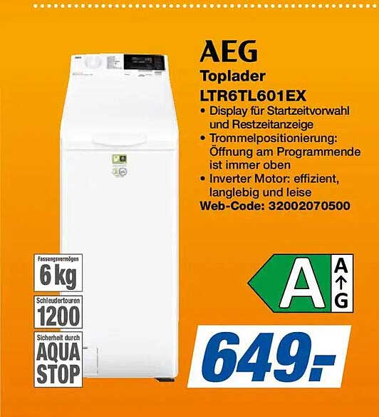 AEG Toplader LTR6TL601EX