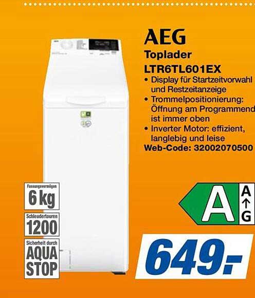 AEG Toplader LTR6TL601EX
