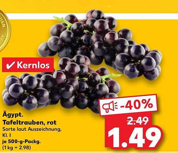 Ägypt. Tafeltrauben, rot