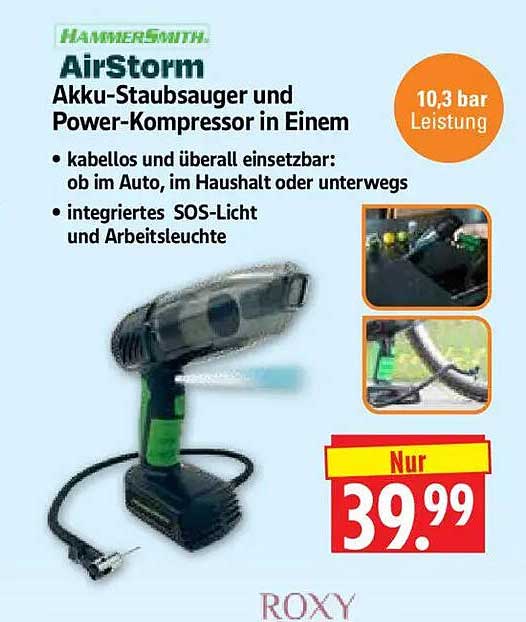 AirStorm Akku-Staubsauger und Power-Kompressor in Einem