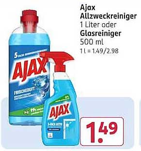 Ajax Allzweckreiniger 1 Liter oder Glasreiniger 500 ml