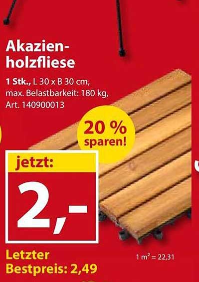 Akazien-holzfliese