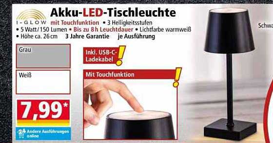 Akku-LED-Tischleuchte