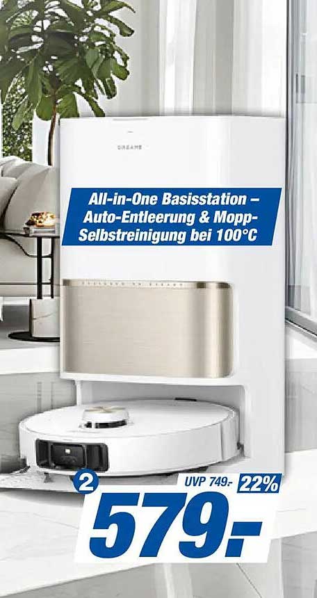 All-in-One Basisstation – Auto-Entleerung & Mop-Selbstreinigung bei 100°C