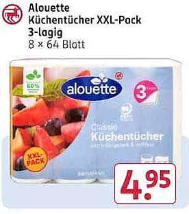 Alouette Küchentücher XXL-Pack 3-lagig 8 x 64 Blatt