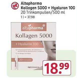 Altapharma Kollagen 5000 + Hyaluron 100 20 Trinkampullen/500 ml