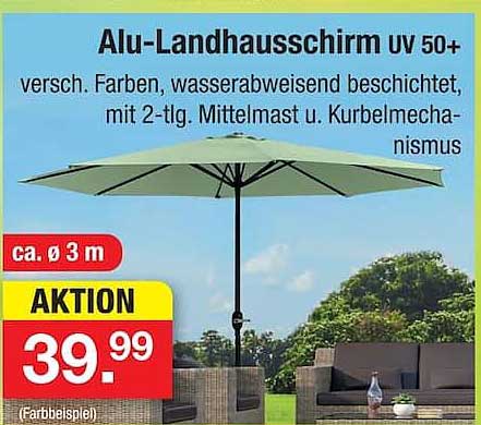 Alu-Landhausschirm UV 50+