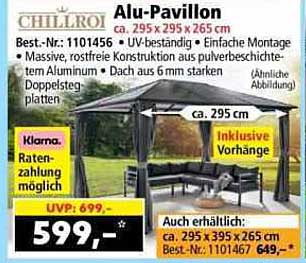Alu-Pavillon ca. 295 x 295 x 265 cm