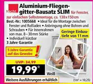 Aluminium-Fliegen-gitter-Bausatz SLIM für Fenster,