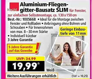 Aluminium-Fliegen-gitter-Bausatz SLIM für Fenster
