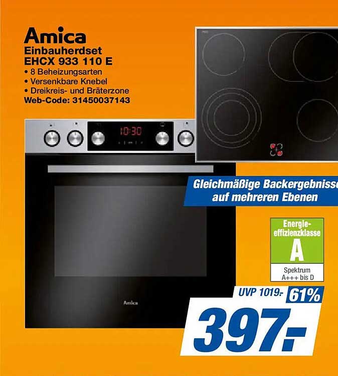 Amica Einbauherdset EHCX 933 110 E