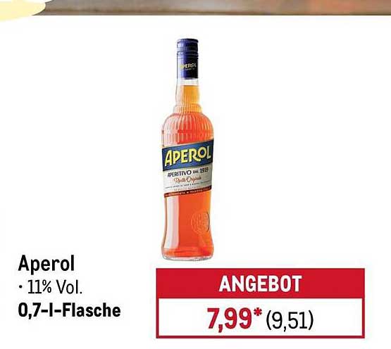 Aperol • 11% Vol. 0,7-l-Flasche