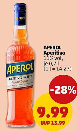 APEROL Aperitivo 11% vol, je 0,7 l (1 l = 14,27)