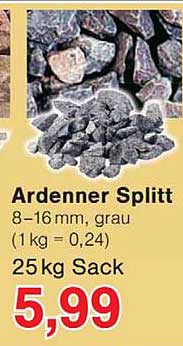 Ardenner Splitt 8-16 mm, grau 25 kg Sack