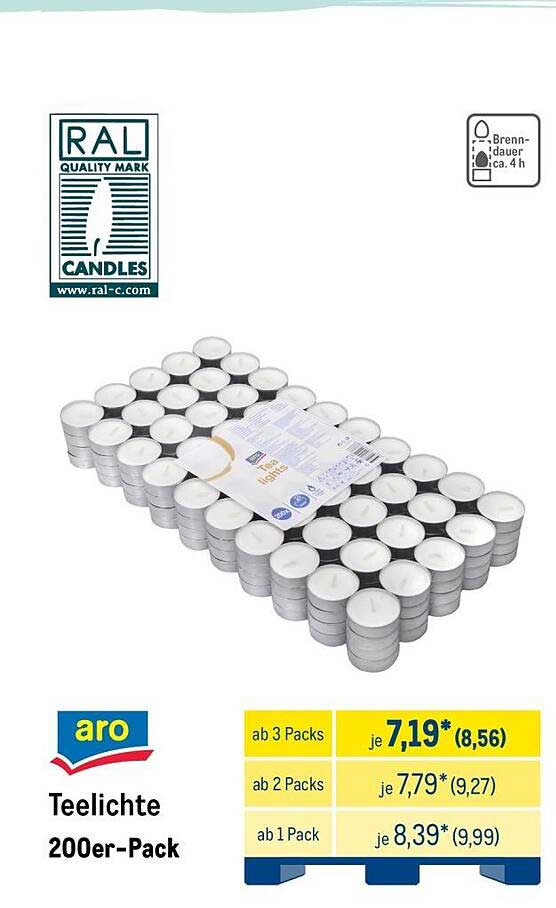 aro Teelichte 200er-Pack