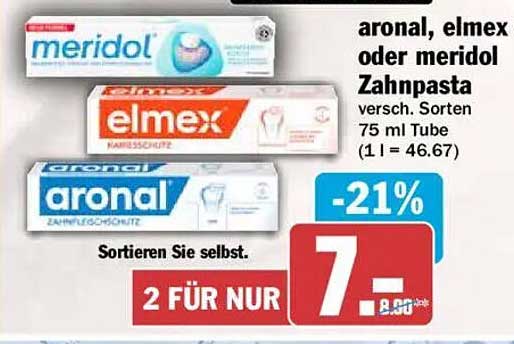 aronal, elmex oder meridol Zahnpasta