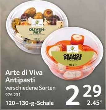 Arte di Viva Antipasti verschiedene Sorten 120–130-g-Schale