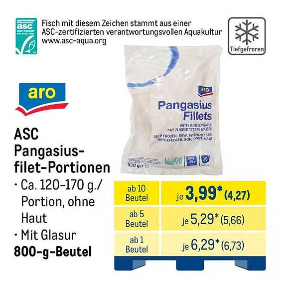 ASC Pangasius-filet-Portionen