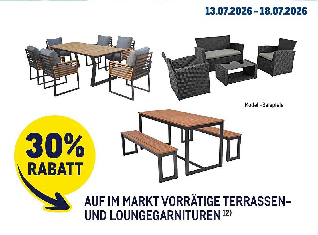 AUF IM MARKT VORRÄTIGE TERRASSEN- UND LOUNGEGARNITUREN
