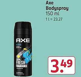Axe Bodyspray 150 ml 1 l = 23.27