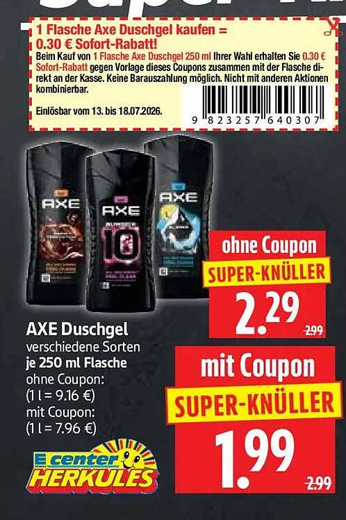 AXE Duschgel verschiedene Sorten je 250 ml Flasche