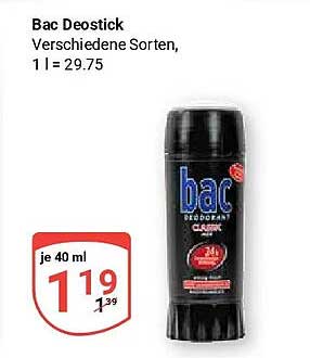 Bac Deostick Verschiedene Sorten, 1 l = 29.75