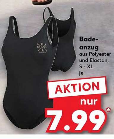 Badeanzug aus Polyester und Elastan, S - XL je