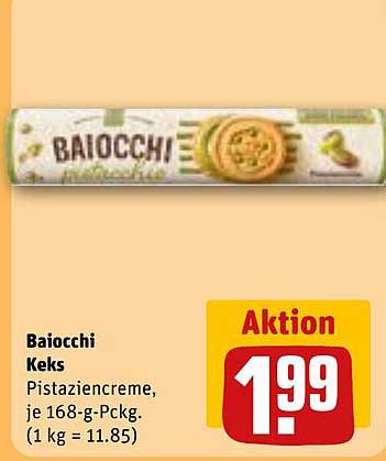 Baiocchi Keks Pistaziencreme, je 168-g-Pckg. (1 kg = 11.85)