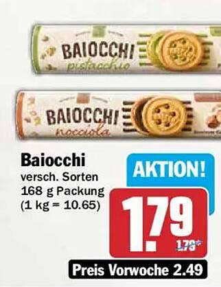 Baiocchi versch. Sorten 168 g Packung (1 kg = 10.65)