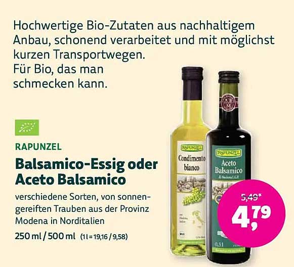 Balsamico-Essig oder Aceto Balsamico