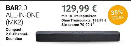 BAR 2.0 ALL-IN-ONE (MK2) Compact 2.0-Channel-Soundbar