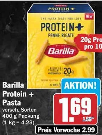 Barilla Protein + Pasta versch. Sorten 400 g Packung (1 kg = 4.23)