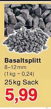 Basaltsplitt 8–12mm (1kg = 0,24) 25 kg Sack