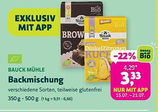 BAUCK MÜHLE Backmischung verschiedene Sorten, teilweise glutenfrei