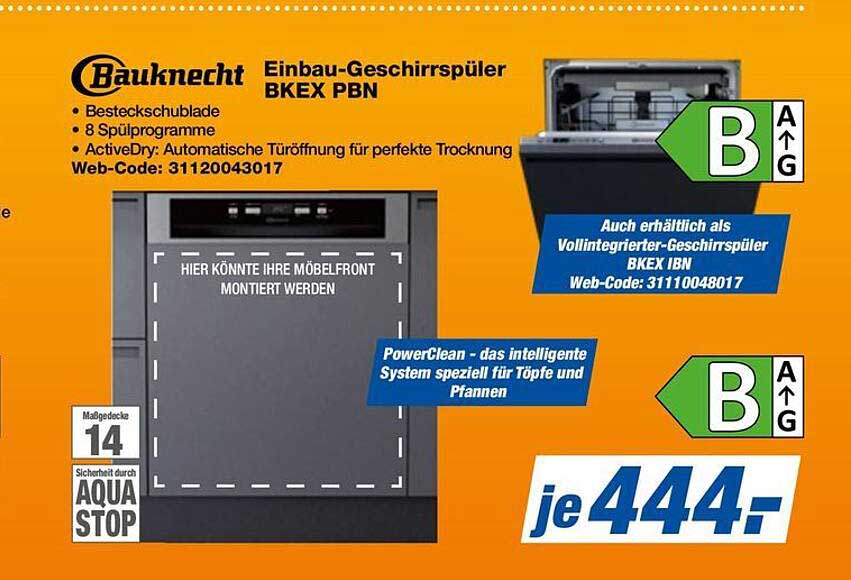 Bauknecht Einbau-Geschirrspüler BKEX PBN